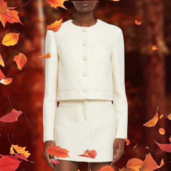 $1895 ALTUZARRA Bernadette Wool-Blend Tweed Jacket Size 42 FR, M/L US NEW - Picture 1 of 15